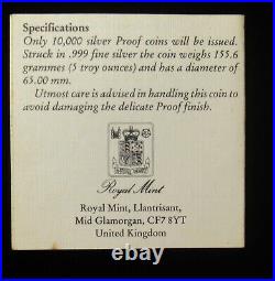 Pitcairn Islands 1988 5 oz. 999 Fine Silver 50 Dollar Bounty GEM Proof Box COA
