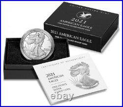 Presale 2021-W Proof $1 Type 2 American Silver Eagle Box, OGP & COA
