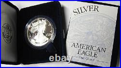 Proof 1996-P American Silver Eagle 1 oz. 999 Fine Silver Dollar With Box and COA