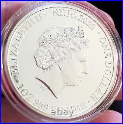Queen Elizabeth II 2022 $1 Proof 1 Oz Silver Coin Limited Mintage Box & Coa