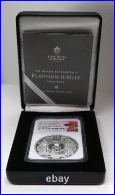 Queen Elizabeth II 2 oz Silver Certificate Box and Paper Jubilee Proof PF70