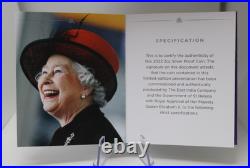 Queen Elizabeth II 2 oz Silver Certificate Box and Paper Jubilee Proof PF70