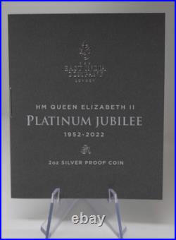 Queen Elizabeth II 2 oz Silver Certificate Box and Paper Jubilee Proof PF70