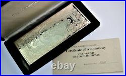 RARE 16 OZ. 999 Silver $1000 Washington PROOF Bar with COA & mint box