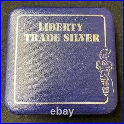 RARE 1985 JM/MTB Liberty Trade Silver 1oz Silver PROOF Round in box (No COA)