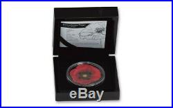 REMEMBRANCE POPPY 1oz Proof-Like Silver Coin in Box+COA 2017 Cook Islands $5