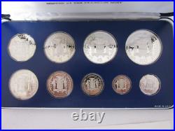 Rare 1983 Jamiaca 9-Coin Silver Proof Set wOriginal Box/COA Franklin Mint