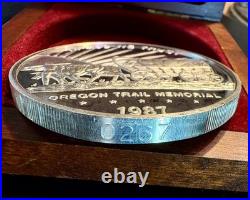 Rare 1987 Oregon Memorial 5 oz. 999 Proof Silver Round Bullion Wood Display Box