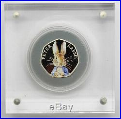 Royal Mint 2016 Beatrix Potter Peter Rabbit Silver Proof 50p Coin in Box