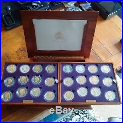 Royal Mint Golden Jubilee Crown Set 24 Coins Silver Proof Boxed 2002 2003 COA