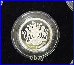 Royal Mint Silver Proof 5 x £1 One Pound Coin Box Set 2003-2007 Yearly Designs