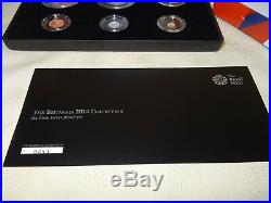 Royal Mint The Britannia 2014 UK Six Coin Silver Proof Set Box & COA