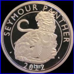 Royal Tudor Beasts Seymour Panther 2022 2oz. 999 Silver Proof Coin With COA + Box