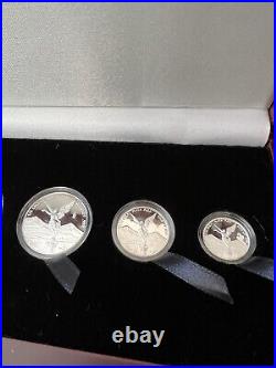 Silver 2009 Libertad Proof Set 5 Coins In Box Banco De Mexico