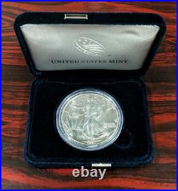 Silver Eagle 1987 BU+ Proof-Like Condition, Second Year, Key Date, Velvet Box