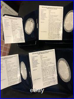 Silver Eagle Proof lot 2000-2001-2002-2003. COA and Box