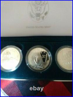 Silver Proof 1994 U. S. Veterans Commemorative 3 Coin Silver Proof Set Ori Box