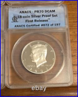 Silver Proof Set 2009 S 18-Coin ANACS PR70 DCAM Frist Release & Presentation Box