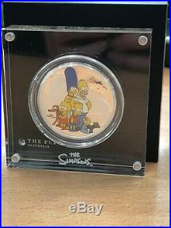 Simpsons Family 2oz Silver Proof Rare Only 2000 Minted Boxed With Coa In Display