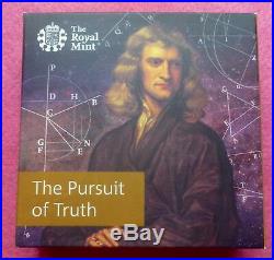 Sir Isaac Newton 2017 Uk 50p Silver Proof Piedfort Coin Box + Coa
