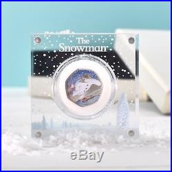 Snowman 50p Silver Proof in a deluxe personalised gift box