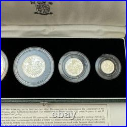 Stunning 1997 FIRST YEAR SILVER PROOF BRITANNIA 4 COIN SET BOX AND COA
