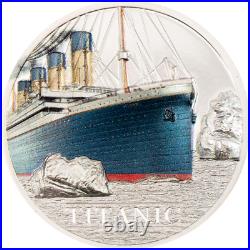 TITANIC 1 oz Ultra High Relief Silver Proof Coin in Box 2022 COOK ISLANDS $5