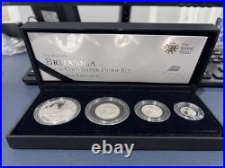 The 2012 UK Britannia Four Coin Silver Proof Set 25th Anniversary in Box & COA