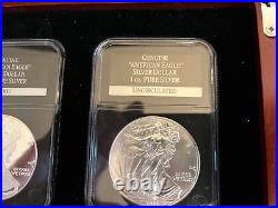 The Complete American Eagle Silver Dollar- Limited-Edition Set 6 Coins/Wood Box