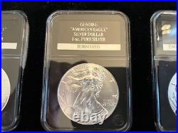 The Complete American Eagle Silver Dollar- Limited-Edition Set 6 Coins/Wood Box