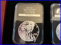 The Complete American Eagle Silver Dollar- Limited-Edition Set 6 Coins/Wood Box