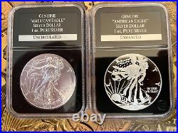 The Complete American Eagle Silver Dollar- Limited-Edition Set 6 Coins/Wood Box