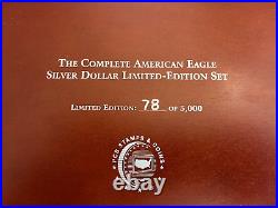 The Complete American Eagle Silver Dollar- Limited-Edition Set 6 Coins/Wood Box