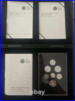 The Royal Mint 2008 Emblems of Britain Silver Proof Coin Set Presentation Box