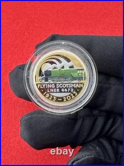 The Scotsman Flying Silver Proof Piedfort Coin £2 2023 Royal Mint with Box & COA