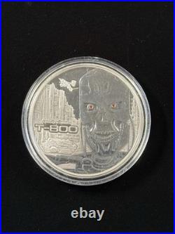 The Terminator 2oz Silver Proof. 999 (Scratches & Spotty) WithBox NO COA #997