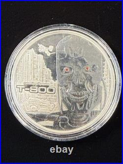 The Terminator 2oz Silver Proof. 999 (Scratches & Spotty) WithBox NO COA #997