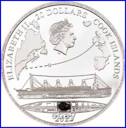 Titanic 3oz Ultra High Relief Silver Proof Coin in Box 2022 Cook Islands $20
