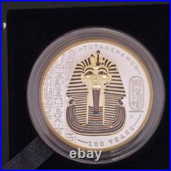 Tutankhamun 100 Year 2oz Silver Proof Gilded Coin 2022 Tuvalu Box + COA