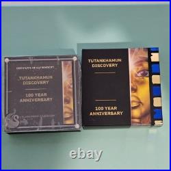 Tutankhamun 100 Year 2oz Silver Proof Gilded Coin 2022 Tuvalu Box + COA