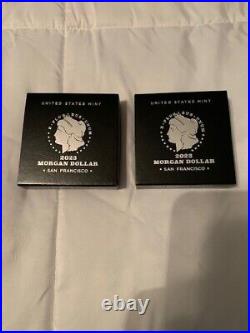 Two 2023 S Morgan Dollar Silver Proof Coin-US Mint with Box and Certificate