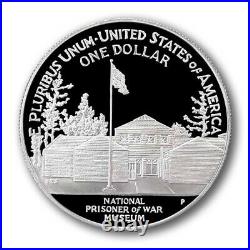 USA Veterans Commemorative 3 Coins 1994 Proof Silver Dollars Mint Box & COA
