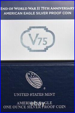 US 2020-W Silver Eagle 1oz V75 Proof with Box and COA B2U0009 combine