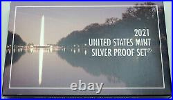 US Mint 2021 S Silver Proof Set Complete with Box & COA