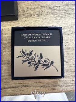 US Mint WWII 75th Anniversary Silver Proof Medal 2020 20XH with COA Box NEW