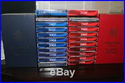 US Mint clad & silver proof sets with state quarters 1999-2008 withmint boxes