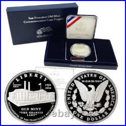 US Silver Commemorative Proof Dollar San Francisco Old Mint Withbox & COA 90%