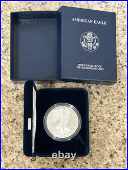 U. S. Mint 1988 American Eagle 1 oz Silver Proof Coin with Box & Case