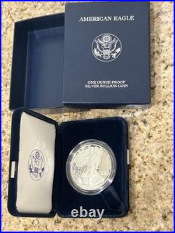 U. S. Mint 1988 American Eagle 1 oz Silver Proof Coin with Box & Case