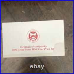 U. S. Mint 2000 Silver Proof Set Uncirculated with Certificate & Original Box